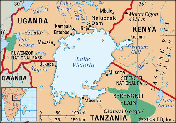 Map of Lake Victoria 