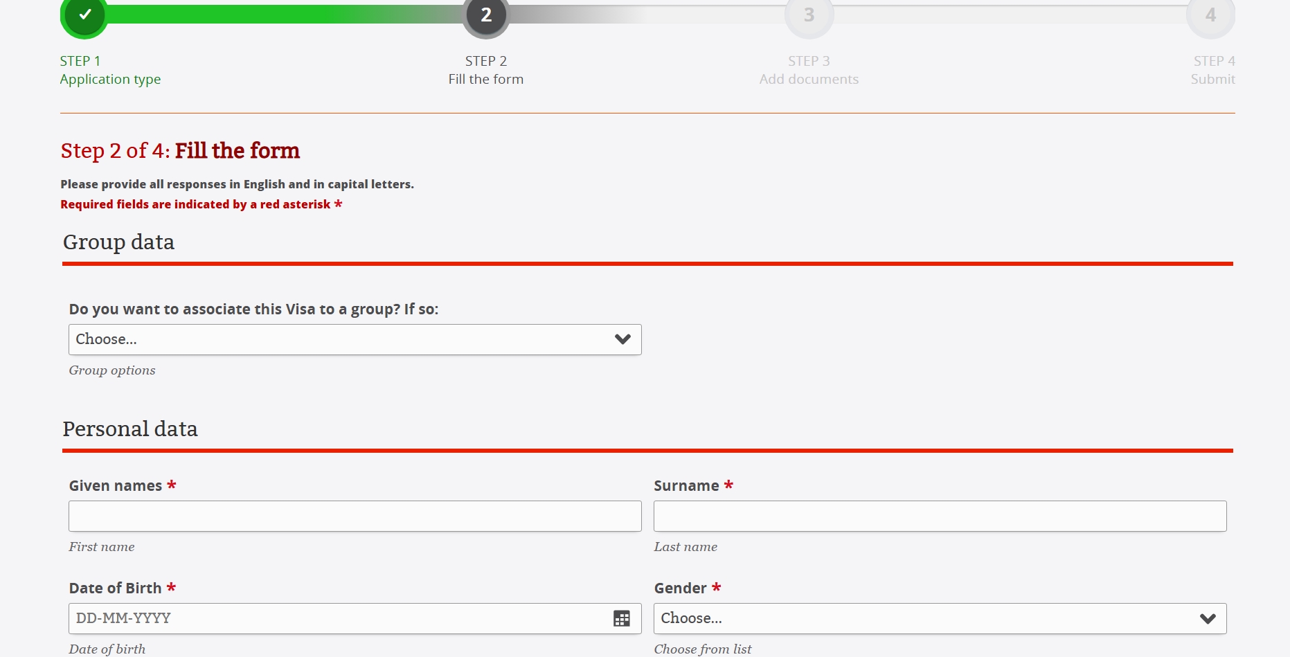 How to book a tourist visa: the page to feel in your info on the visa application website of East Africa 